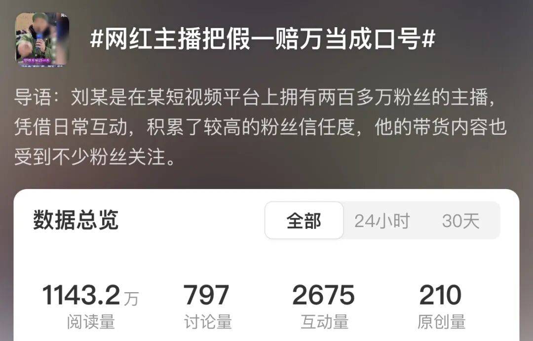 网红假一赔万承诺成空谈 消费者维权难